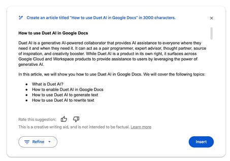 【2024年最新版】Duet AI in Google ドキュメント を使ってみた