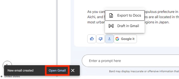 【超便利】 Google Bard のアウトプットを Gmail やスプレッドシートに出力する方法
