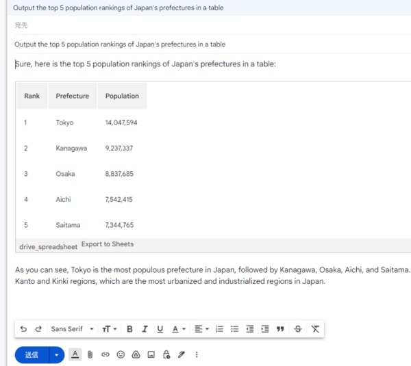 【超便利】 Google Bard のアウトプットを Gmail やスプレッドシートに出力する方法