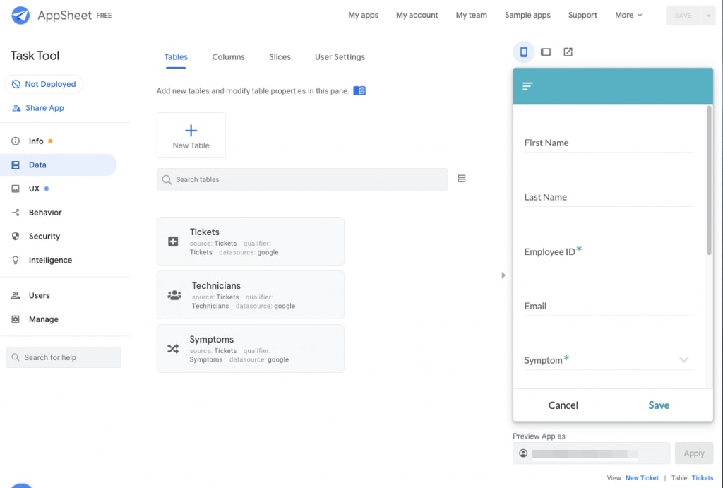 AppSheet で社内アプリを作成しよう（サンプルから作る編）｜ヨシヅミ-吉積情報株式会社｜Google 認定プレミアパートナー