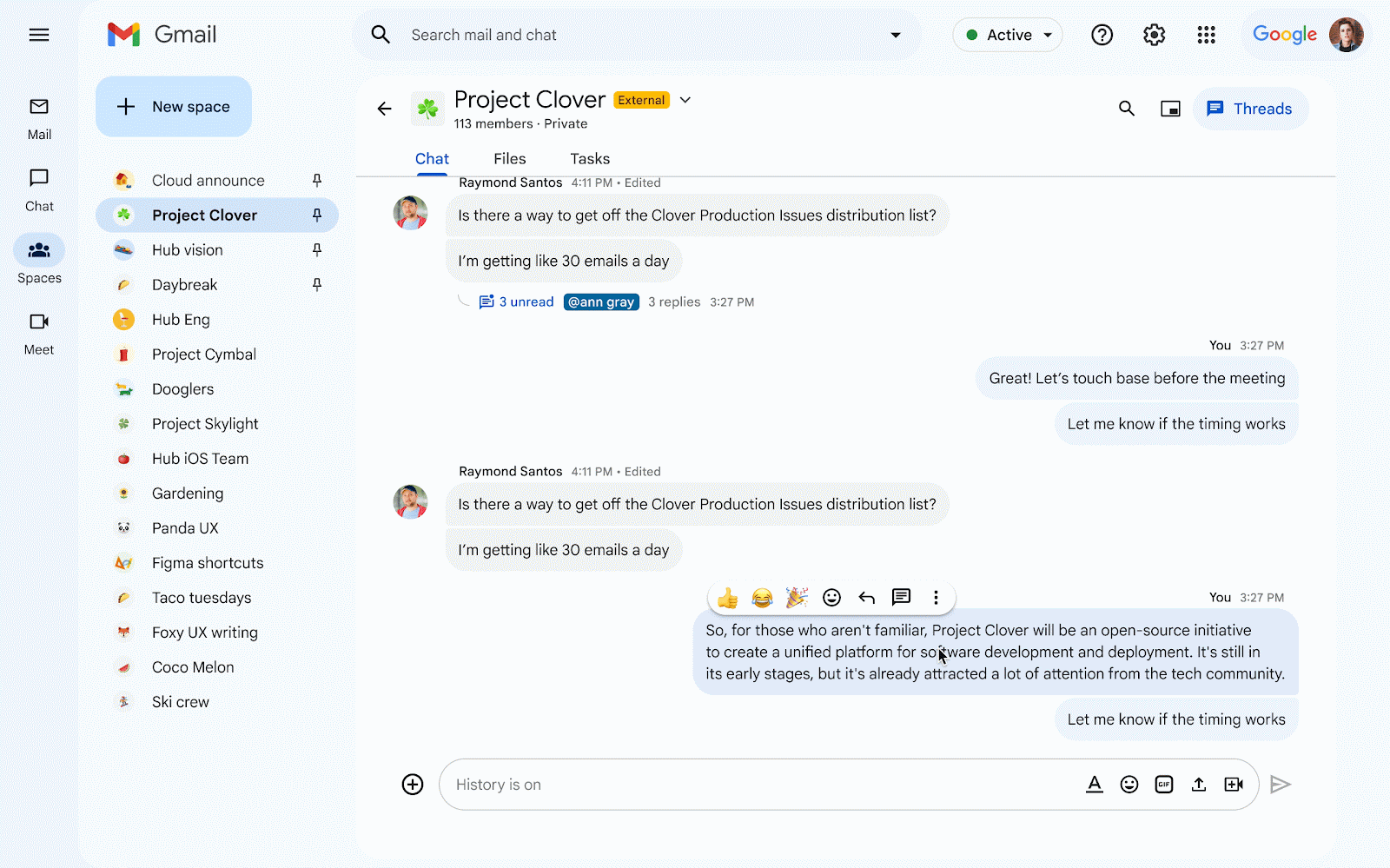 Google Chat に特定のメッセージへのリンク機能が追加、過去のメッセージ内容を簡単に参照できるように
